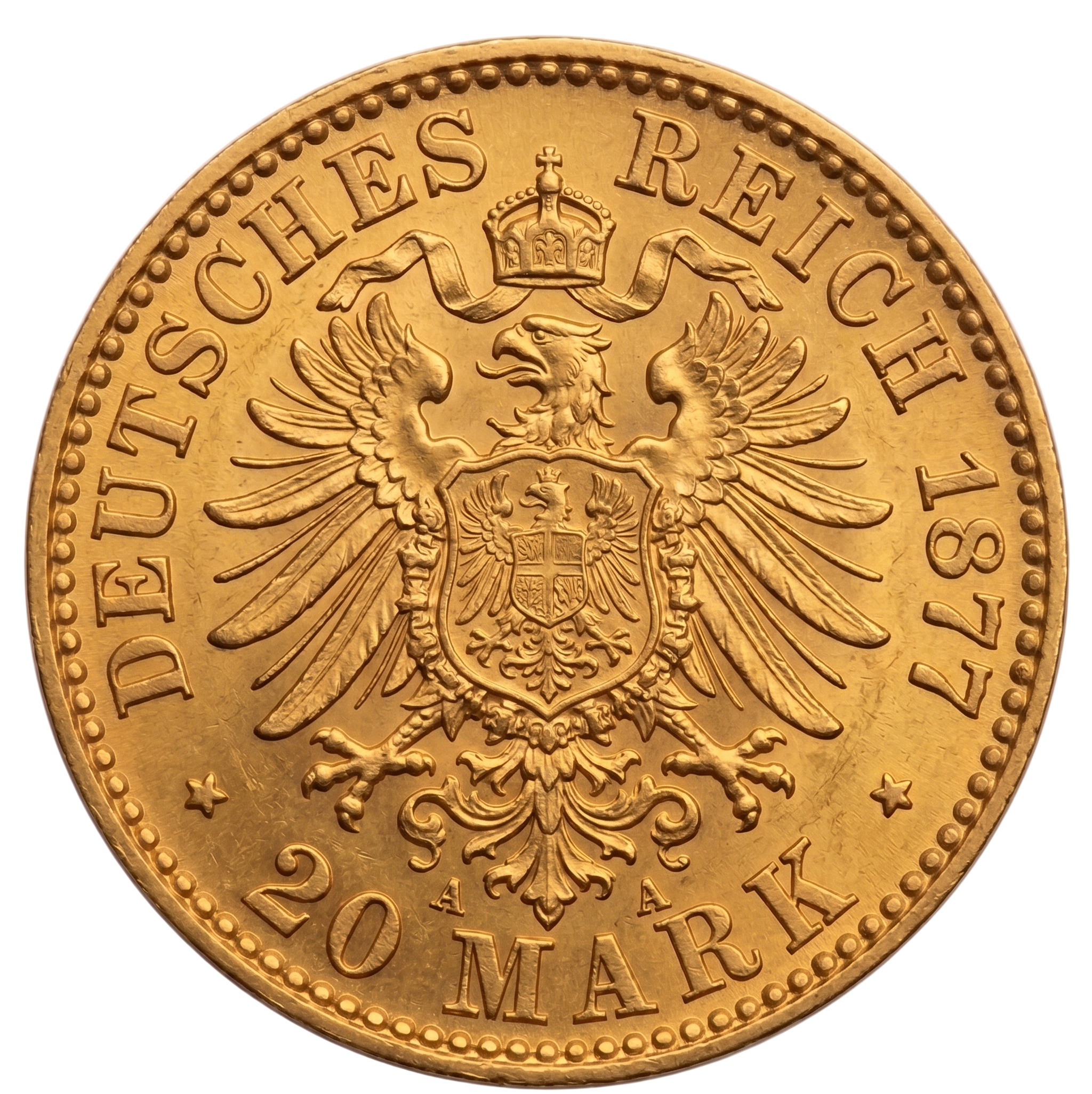 Deutsche Goldmark 20 Mark 1877